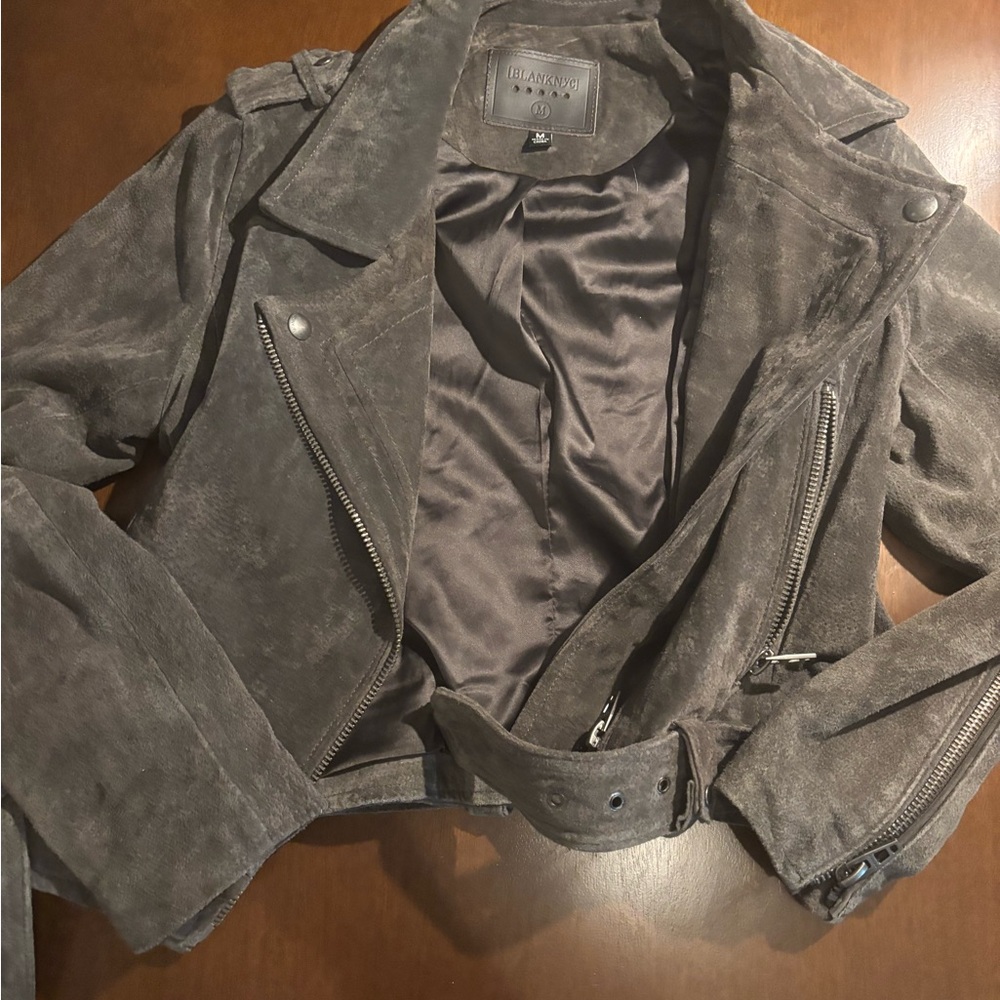 Blank NYC Brown Suede Moto Jacket